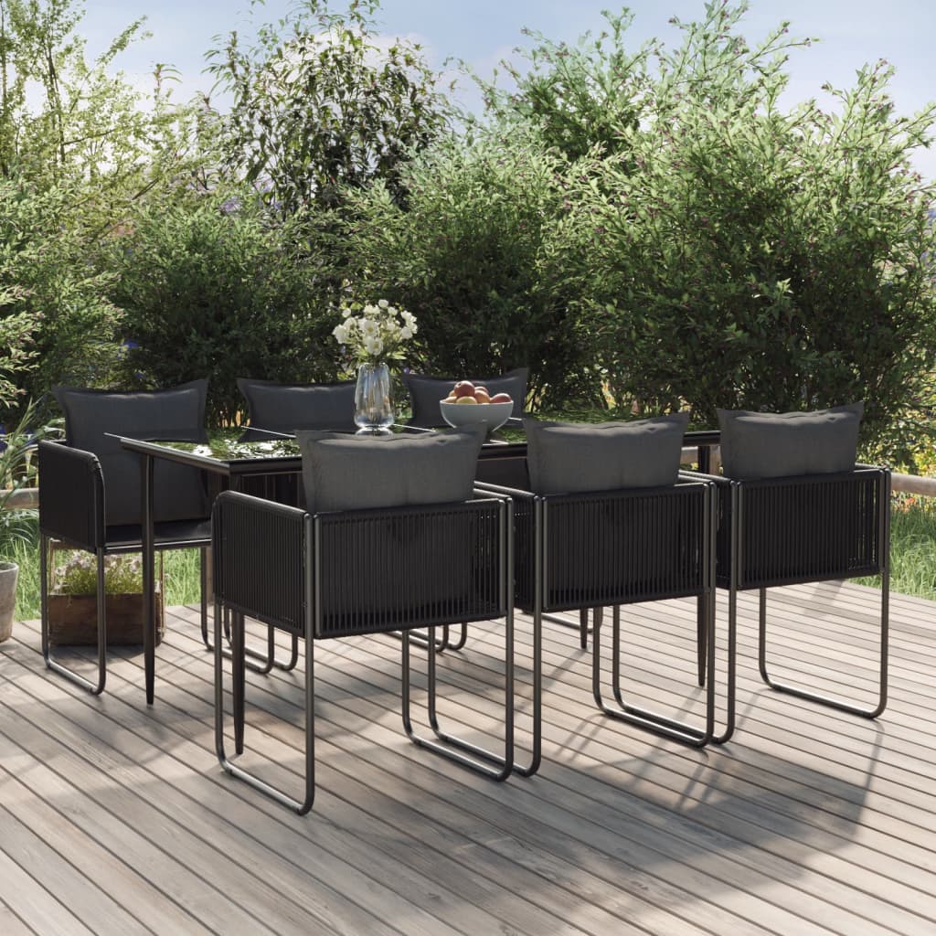 vidaXL 3-delige Tuinset zwart