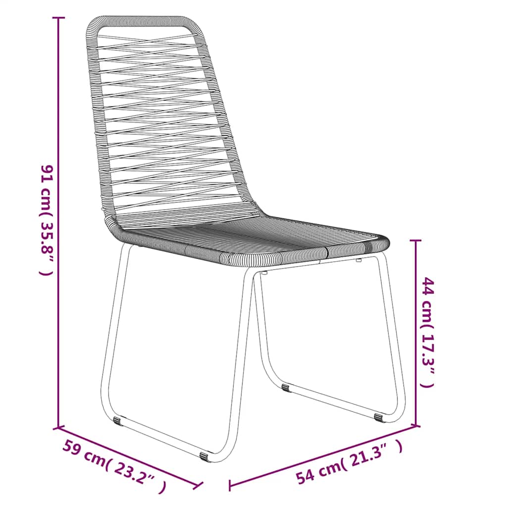 vidaXL 3-delige Tuinset zwart