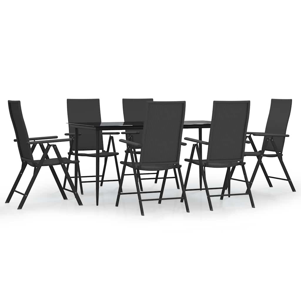 vidaXL 3-delige Tuinset zwart
