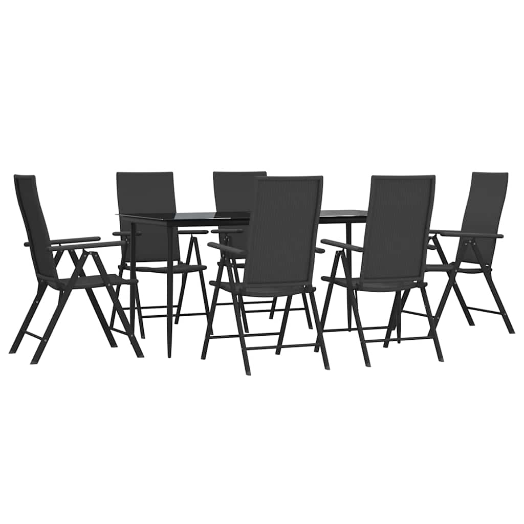 vidaXL 3-delige Tuinset zwart