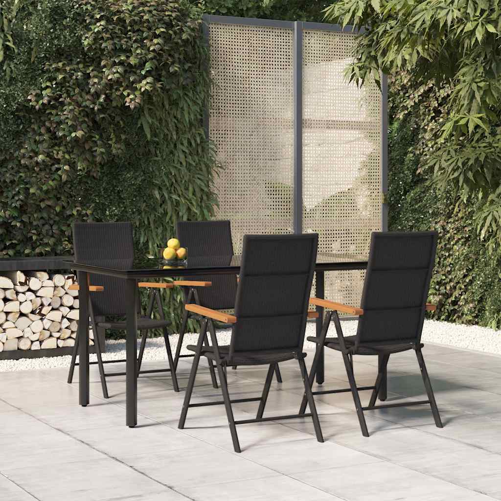 vidaXL 3-delige Tuinset zwart