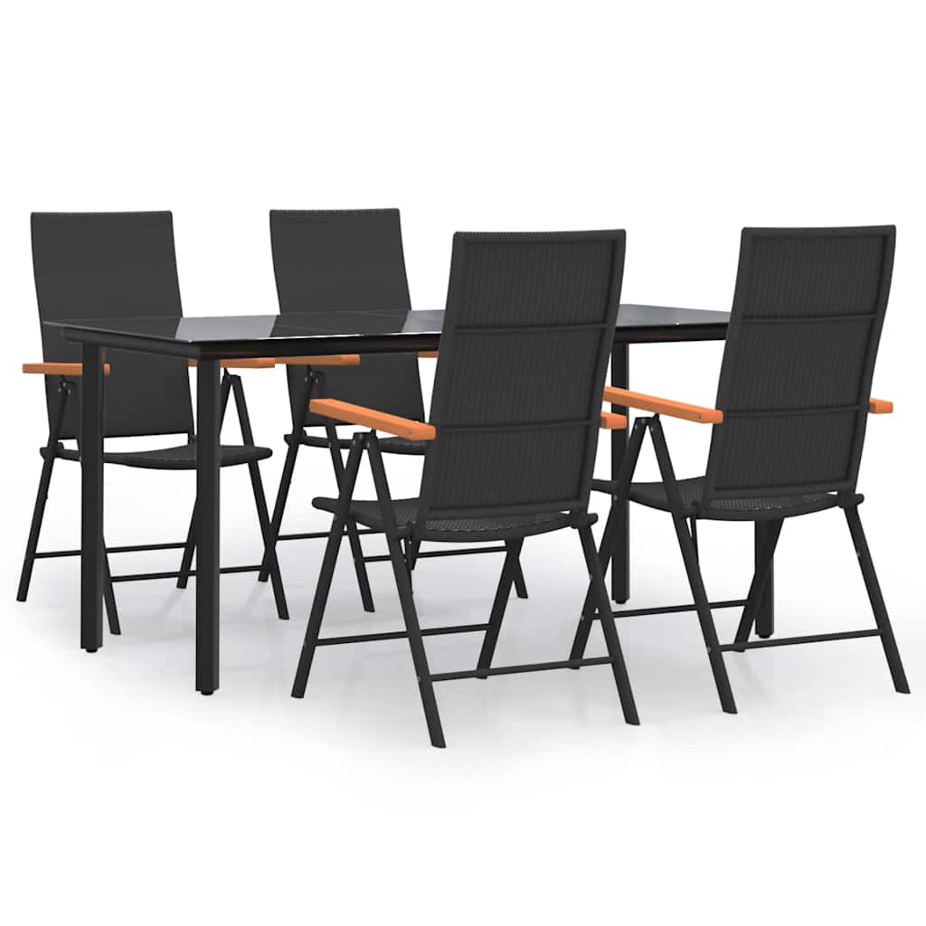 vidaXL 3-delige Tuinset zwart