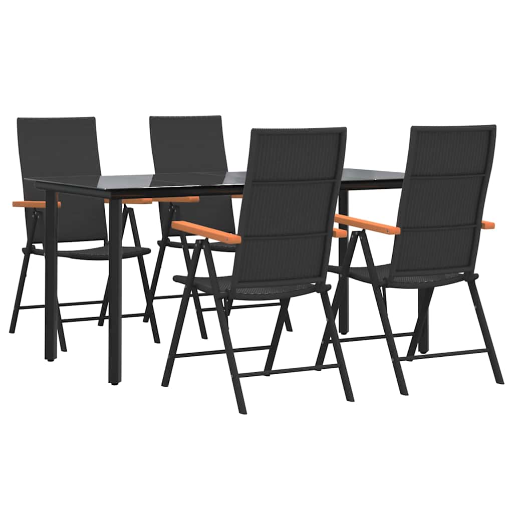 vidaXL 3-delige Tuinset zwart