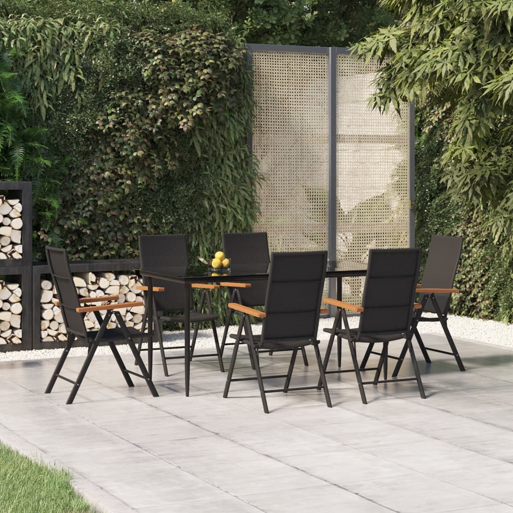 vidaXL 3-delige Tuinset zwart