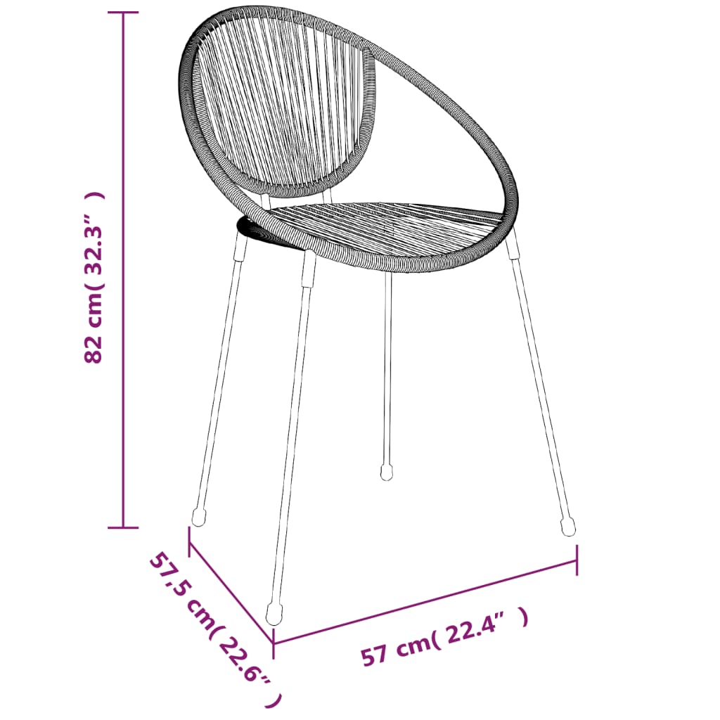 vidaXL 3-delige Tuinset zwart