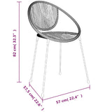 vidaXL 3-delige Tuinset zwart