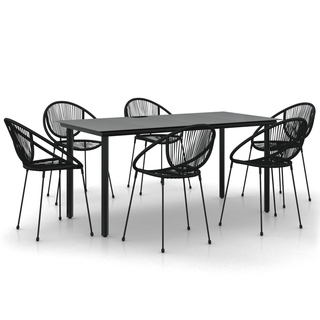 vidaXL 3-delige Tuinset zwart