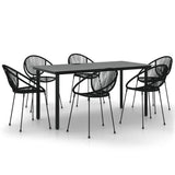vidaXL 3-delige Tuinset zwart
