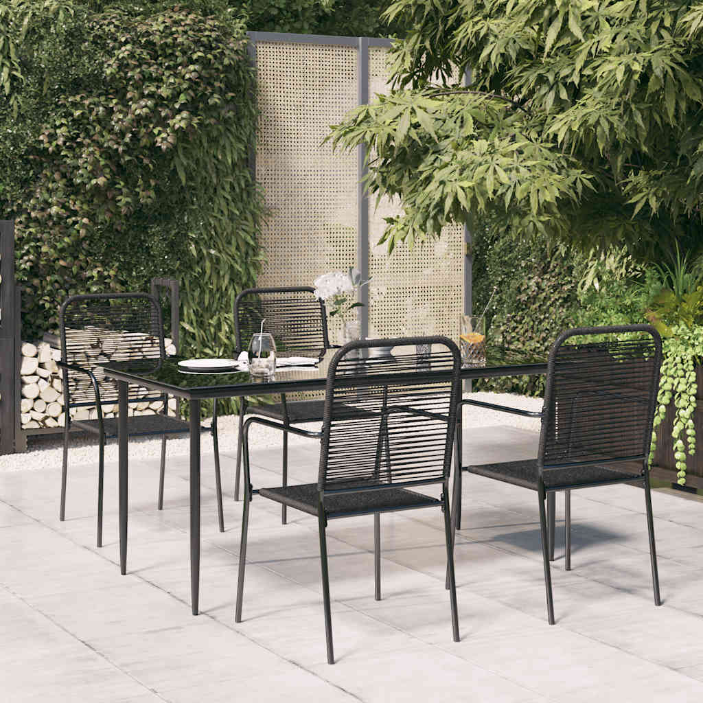 vidaXL 3-delige Tuinset zwart
