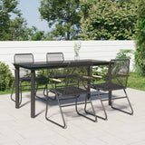 vidaXL 3-delige Tuinset PVC-rattan zwart