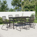 vidaXL 3-delige Tuinset PVC-rattan zwart