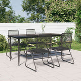 vidaXL 3-delige Tuinset PVC-rattan zwart