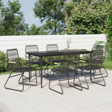 vidaXL 3-delige Tuinset PVC-rattan zwart