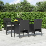 vidaXL 3-Piece Garden Lounge Set with Cushions Black