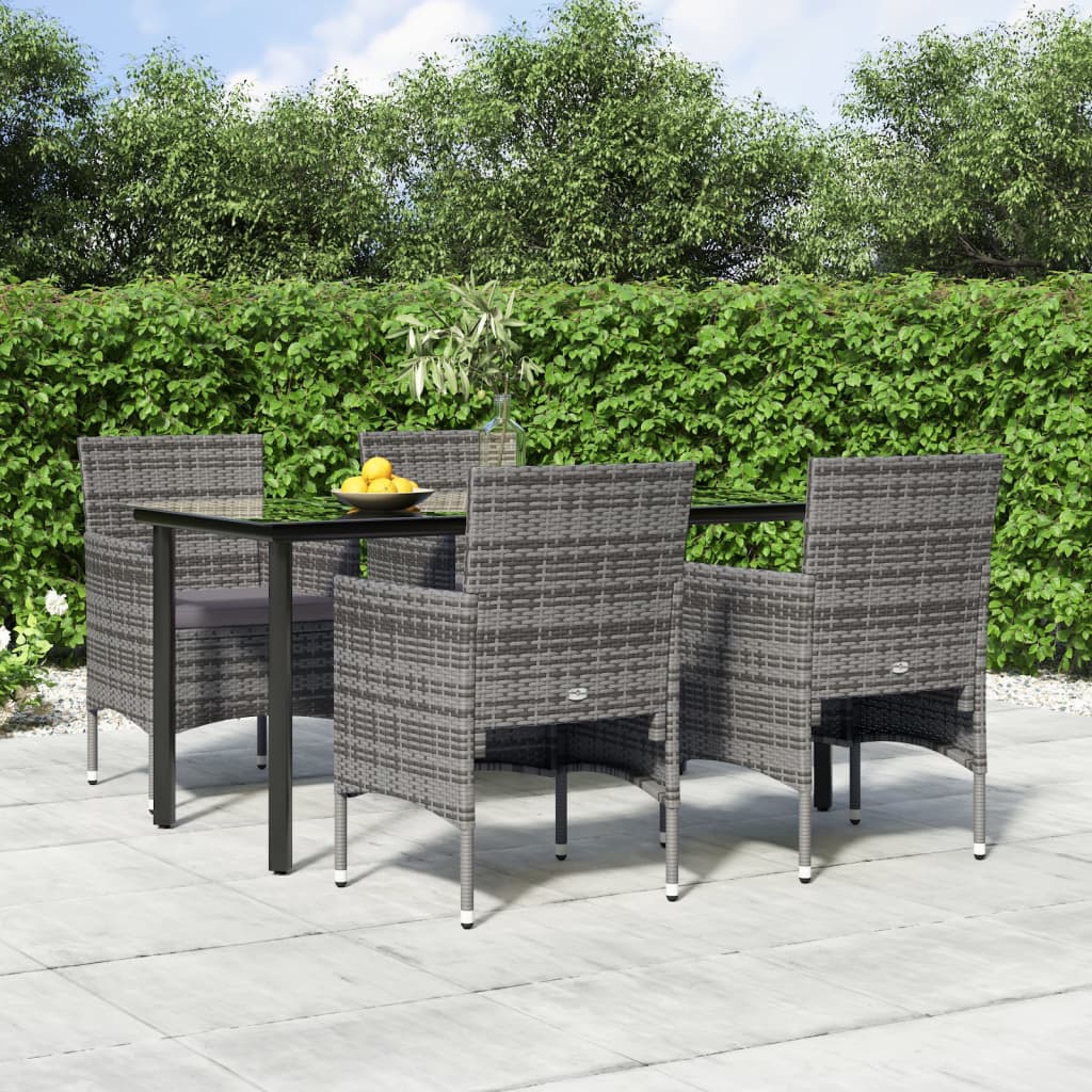 vidaXL 3-Piece Garden Lounge Set with Cushions Black