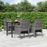 vidaXL 3-Piece Garden Lounge Set with Cushions Black