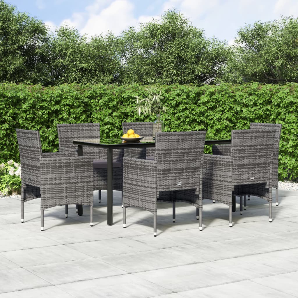 vidaXL 3-Piece Garden Lounge Set with Cushions Black
