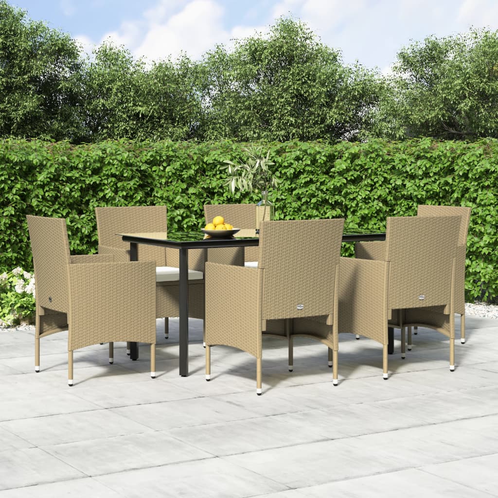 vidaXL 3-Piece Garden Lounge Set with Cushions Black