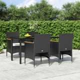 vidaXL 3-Piece Garden Lounge Set with Cushions Black