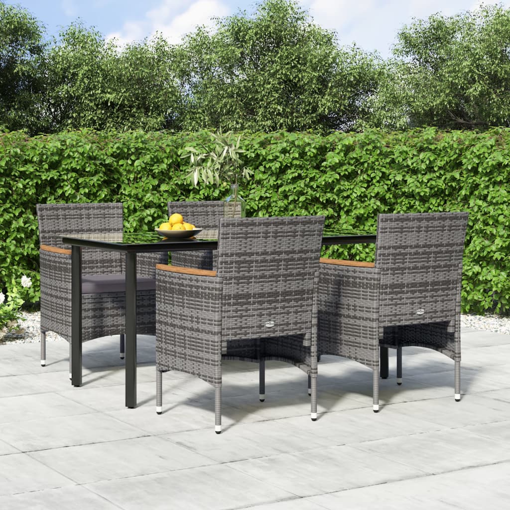 vidaXL 3-Piece Garden Lounge Set with Cushions Black