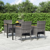 vidaXL 3-Piece Garden Lounge Set with Cushions Black
