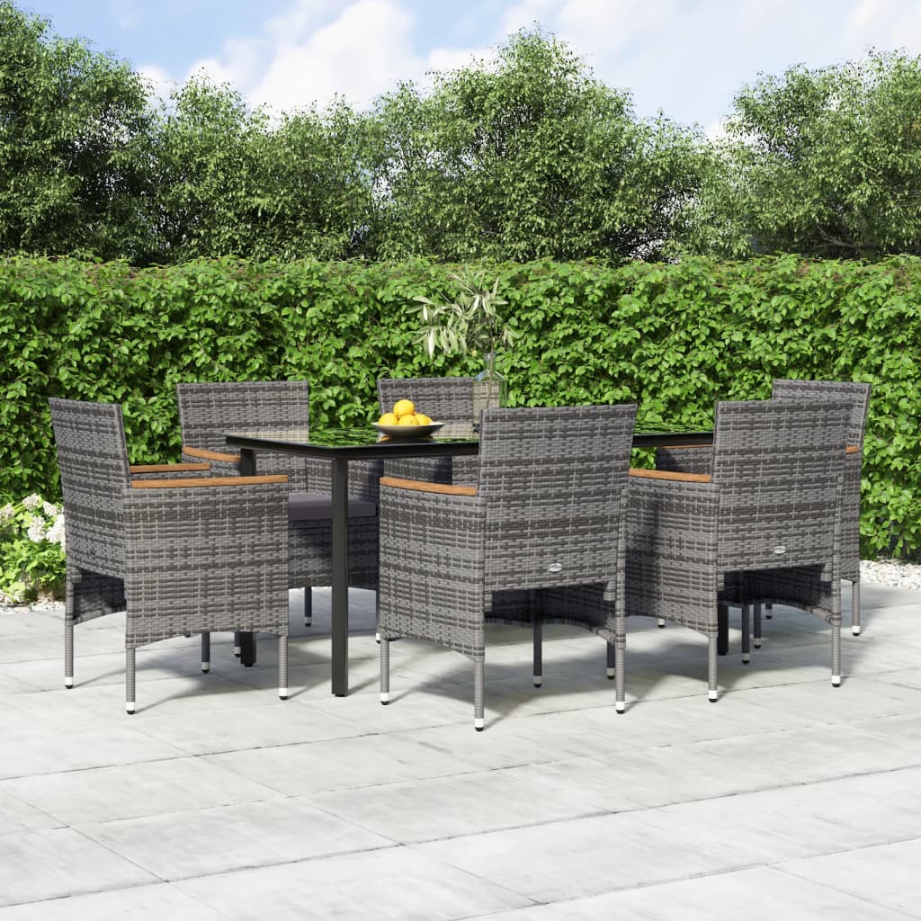 vidaXL 3-Piece Garden Lounge Set with Cushions Black