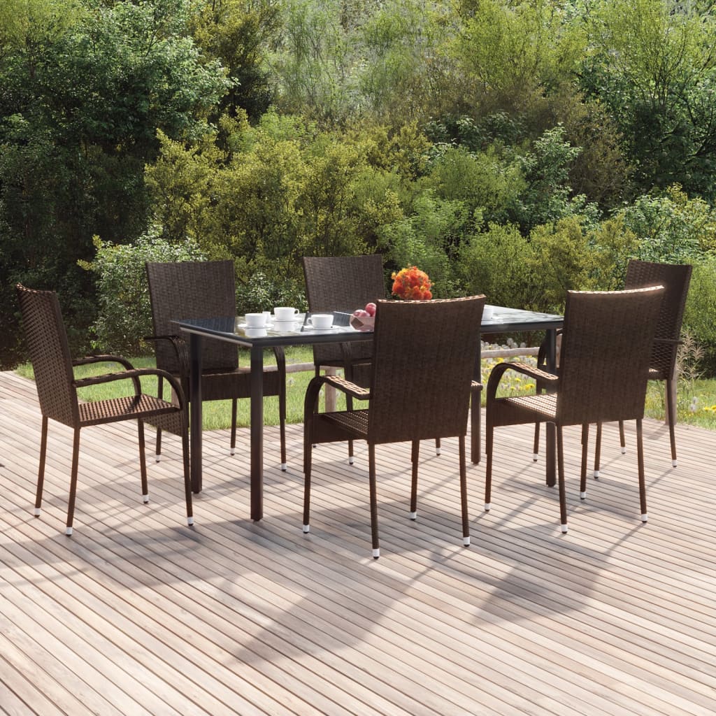 vidaXL 3-Piece Garden Dining Set Black