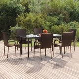 vidaXL 3-Piece Garden Dining Set Black