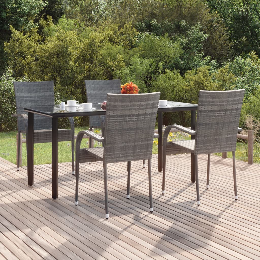 vidaXL 3-Piece Garden Dining Set Black