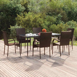 vidaXL 3-Piece Garden Dining Set Black