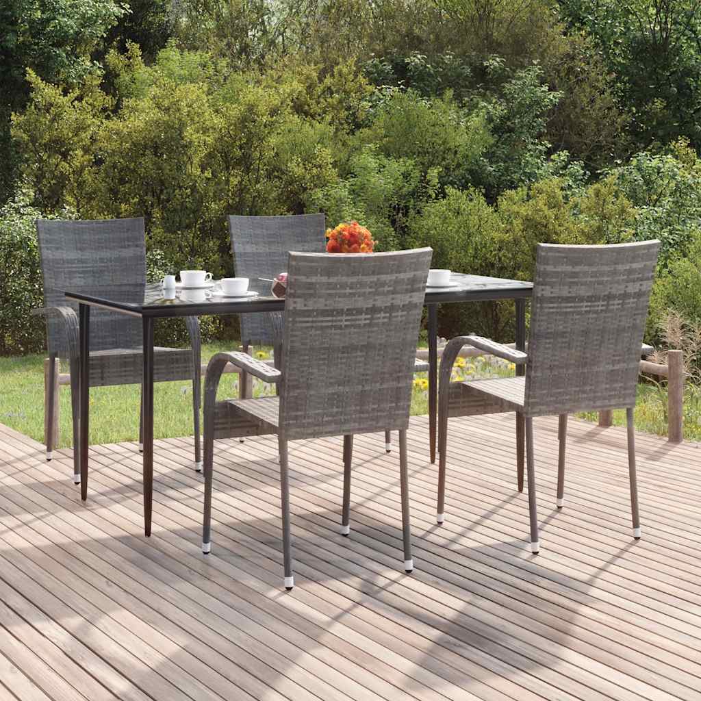 vidaXL 3-Piece Garden Dining Set Black