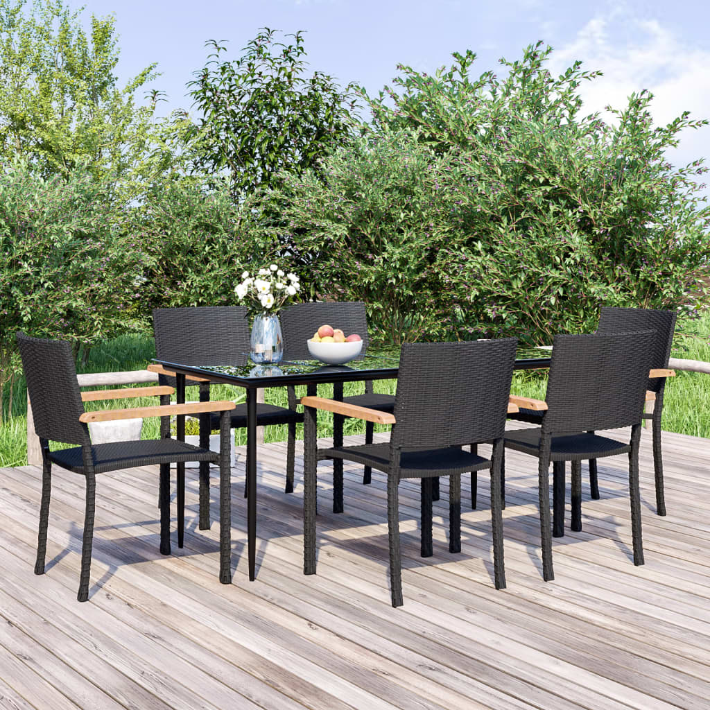 vidaXL 3-delige Tuinset zwart