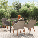 vidaXL 3-delige Tuinset met kussens zwart