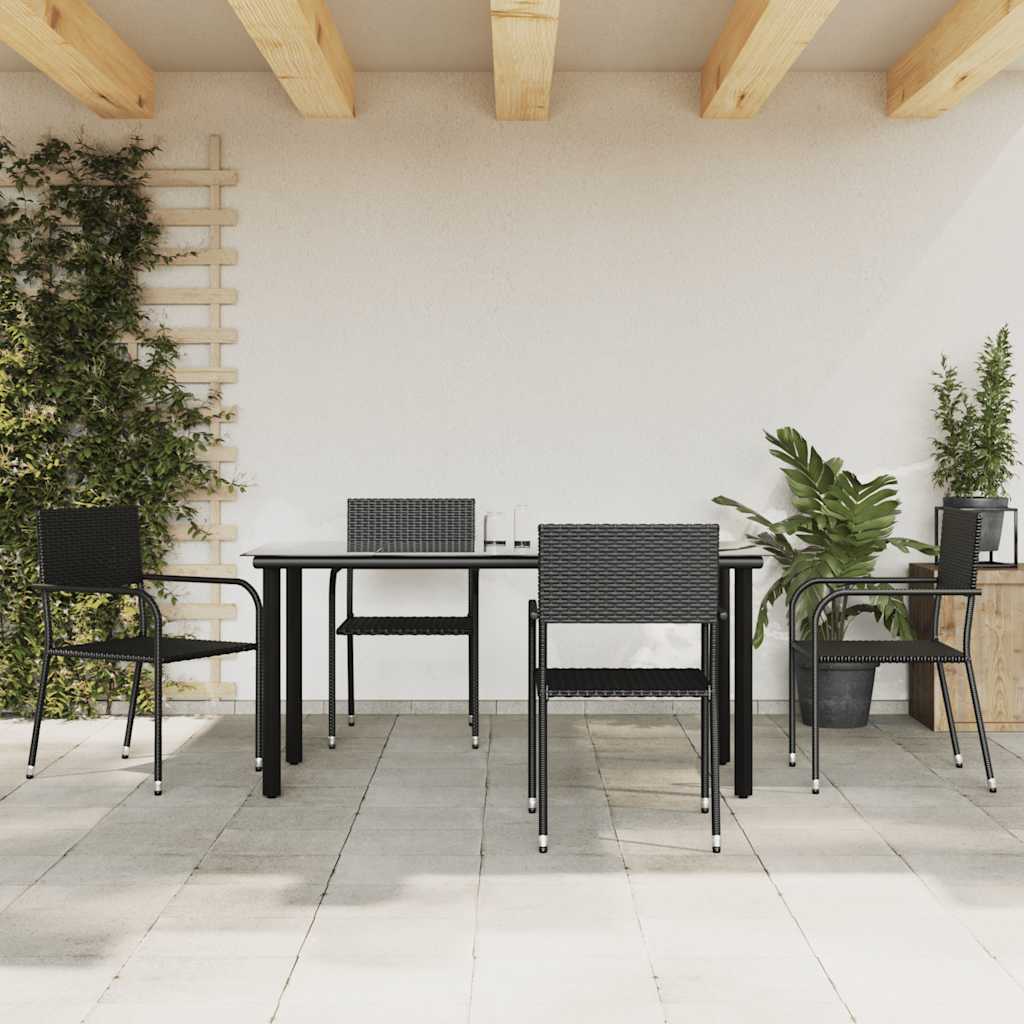 vidaXL 3-delige Tuinset zwart