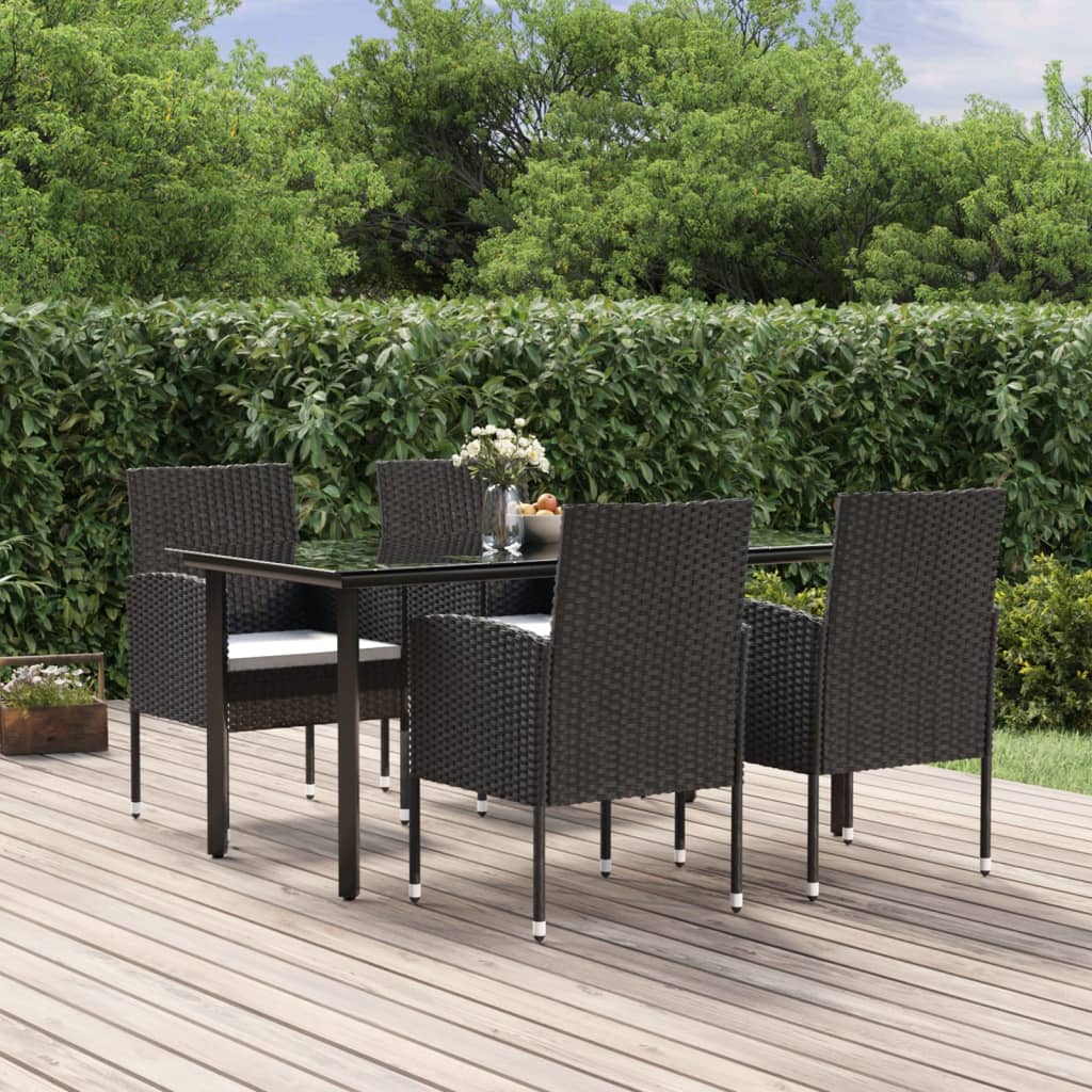 vidaXL 3-delige Tuinset zwart