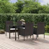 vidaXL 3-delige Tuinset zwart