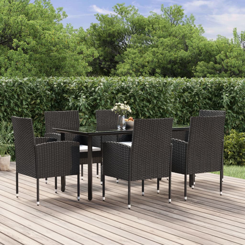 vidaXL 3-delige Tuinset zwart