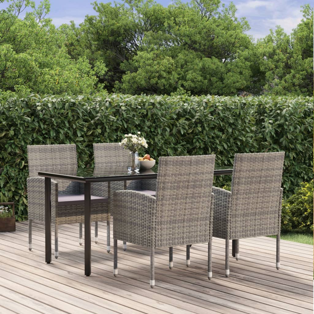 vidaXL 3-delige Tuinset zwart