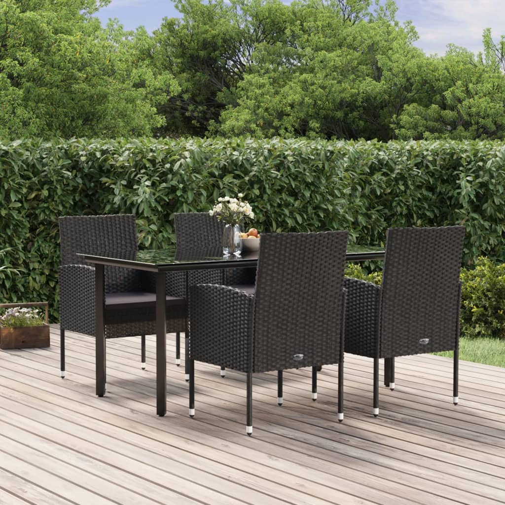 vidaXL 3-delige Tuinset zwart