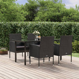 vidaXL 3-delige Tuinset zwart