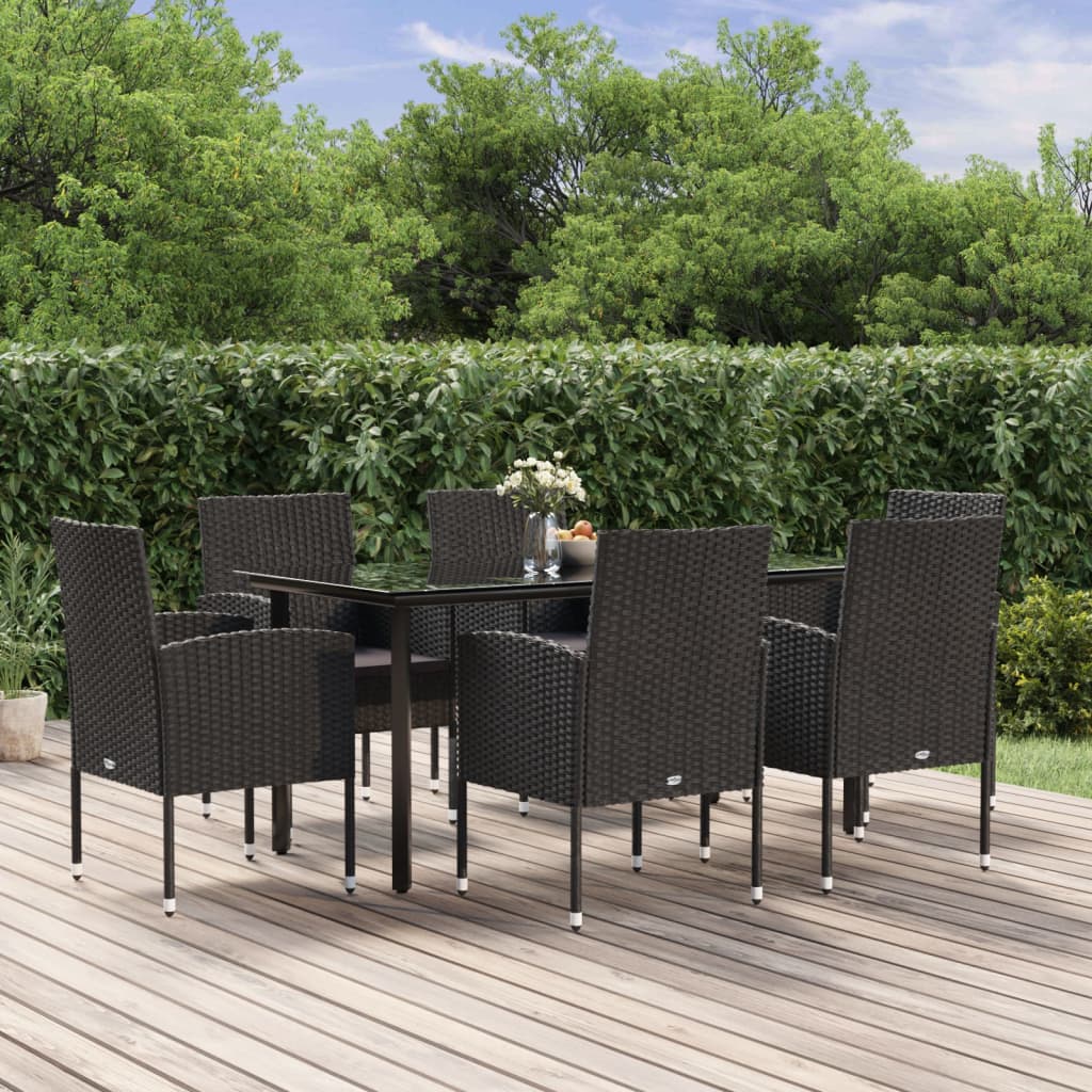 vidaXL 3-delige Tuinset zwart