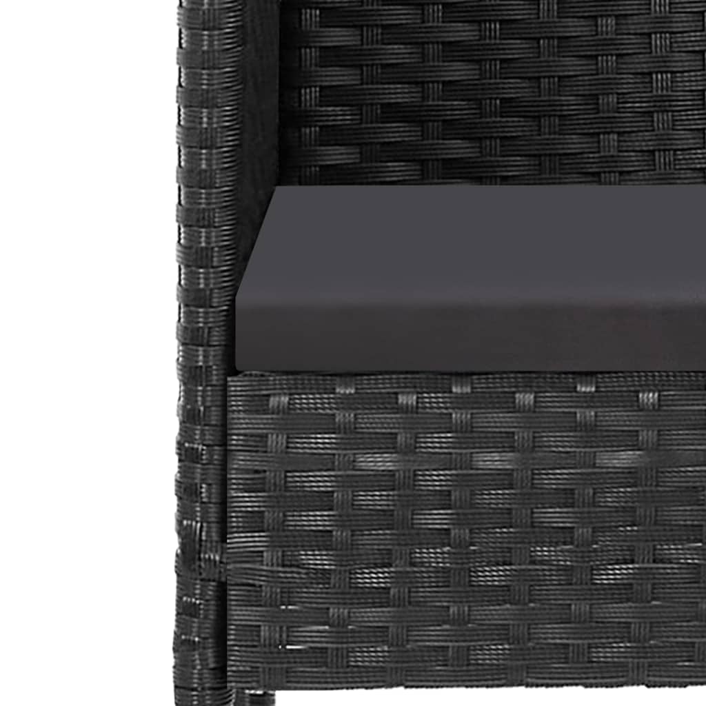 vidaXL 3-delige Tuinset zwart