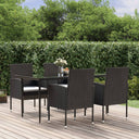 vidaXL 3-delige Tuinset zwart