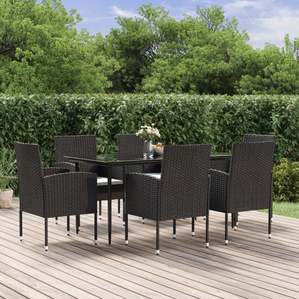 vidaXL 3-delige Tuinset zwart