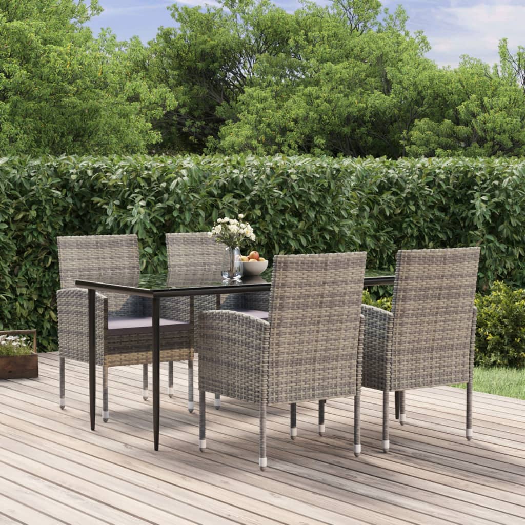 vidaXL 3-delige Tuinset zwart