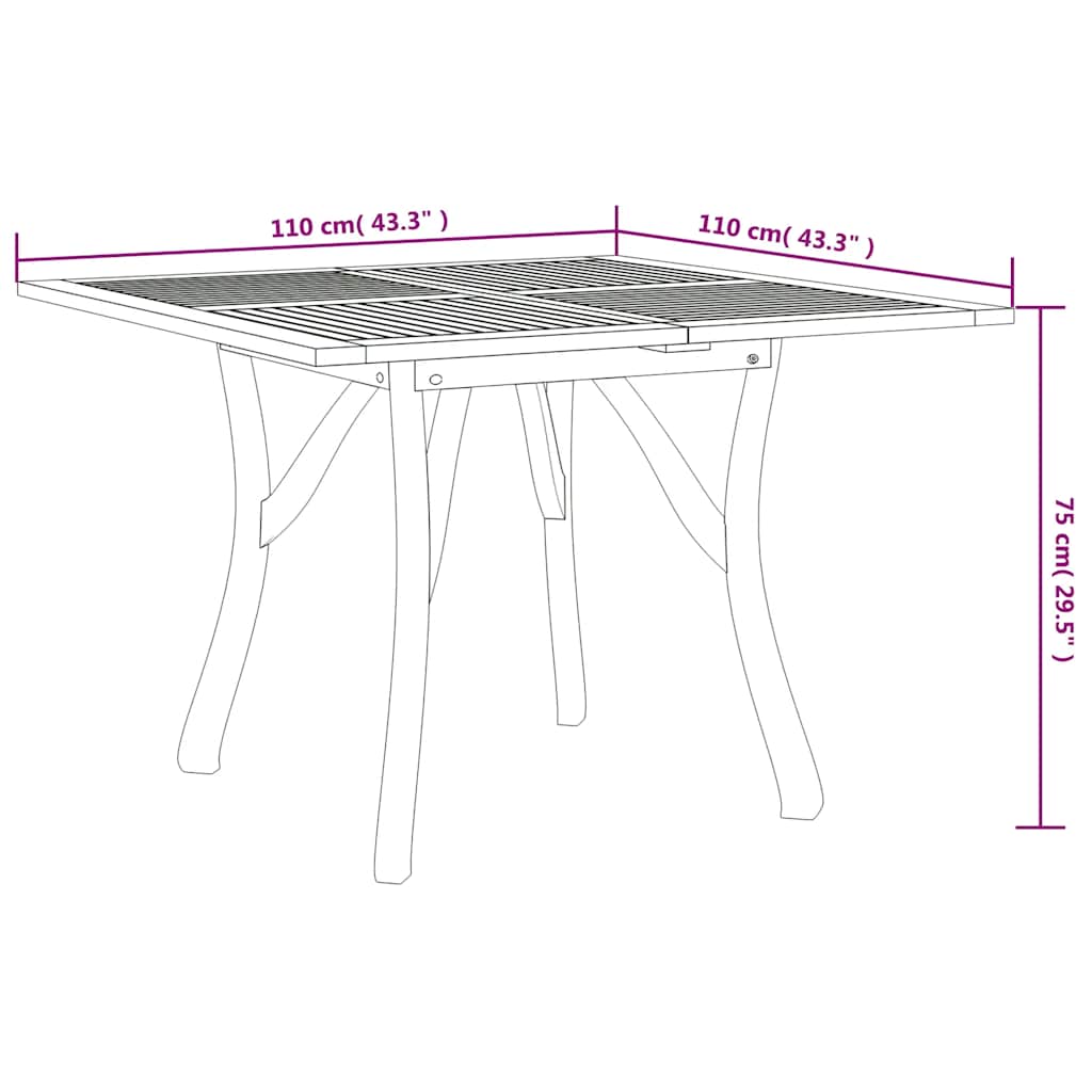 vidaXL 5-piece Dining Set Solid Acacia Wood