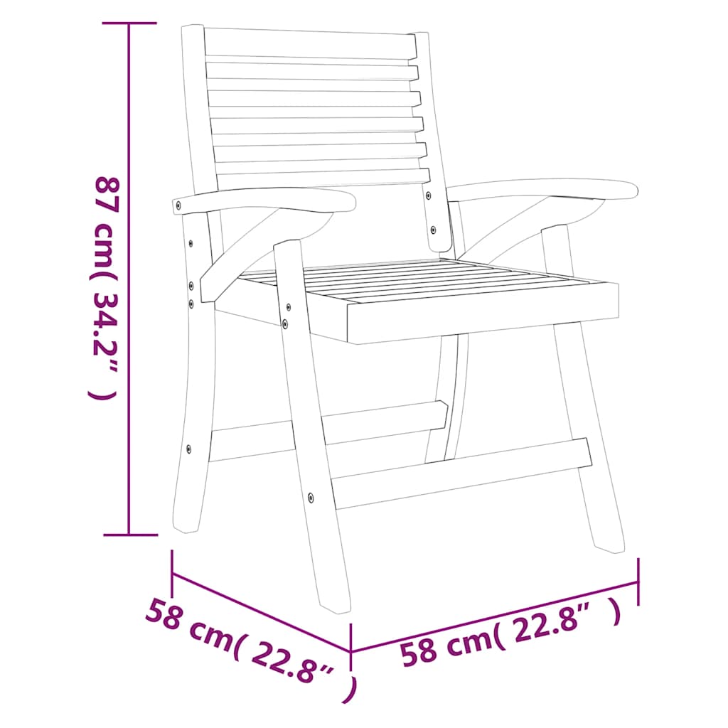 vidaXL 5-piece Dining Set Solid Acacia Wood