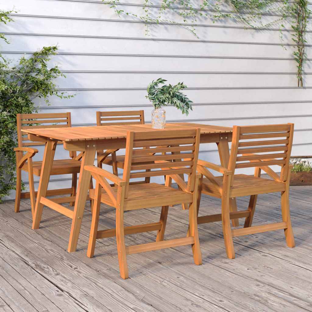 vidaXL 5-piece Dining Set Solid Acacia Wood