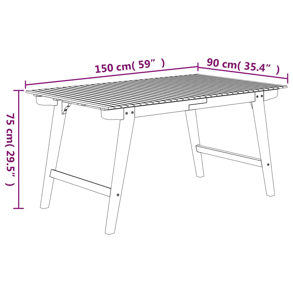 vidaXL 5-piece Dining Set Solid Acacia Wood