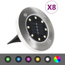 vidaXL Grondlampen 8 st solaire LED couleur RVB